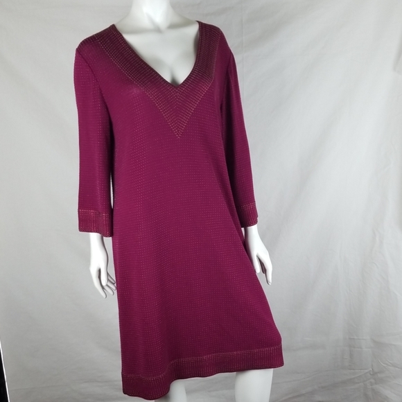 St.John V-Neck Embellished Beaded Dress Orig.$1495 - Picture 1 of 8